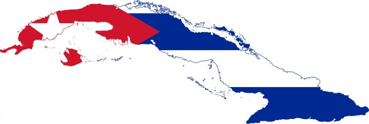 Mapa de la bandera de Cuba