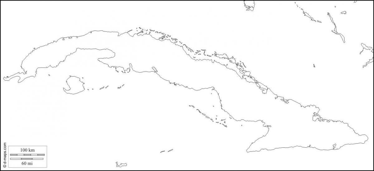 Mapa de contornos de Cuba