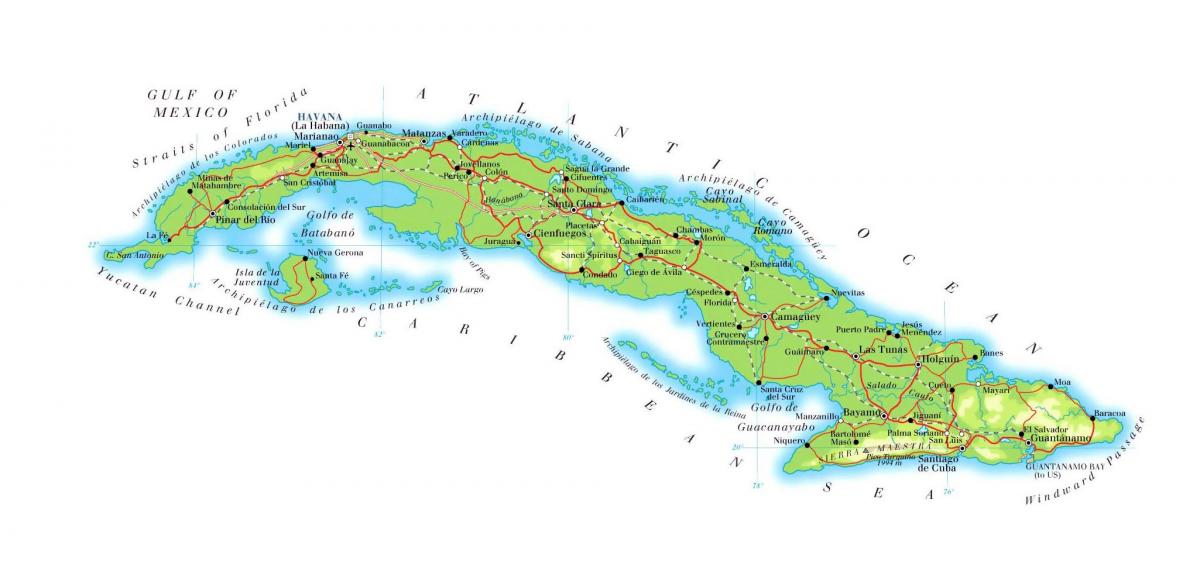 Cuba en un mapa