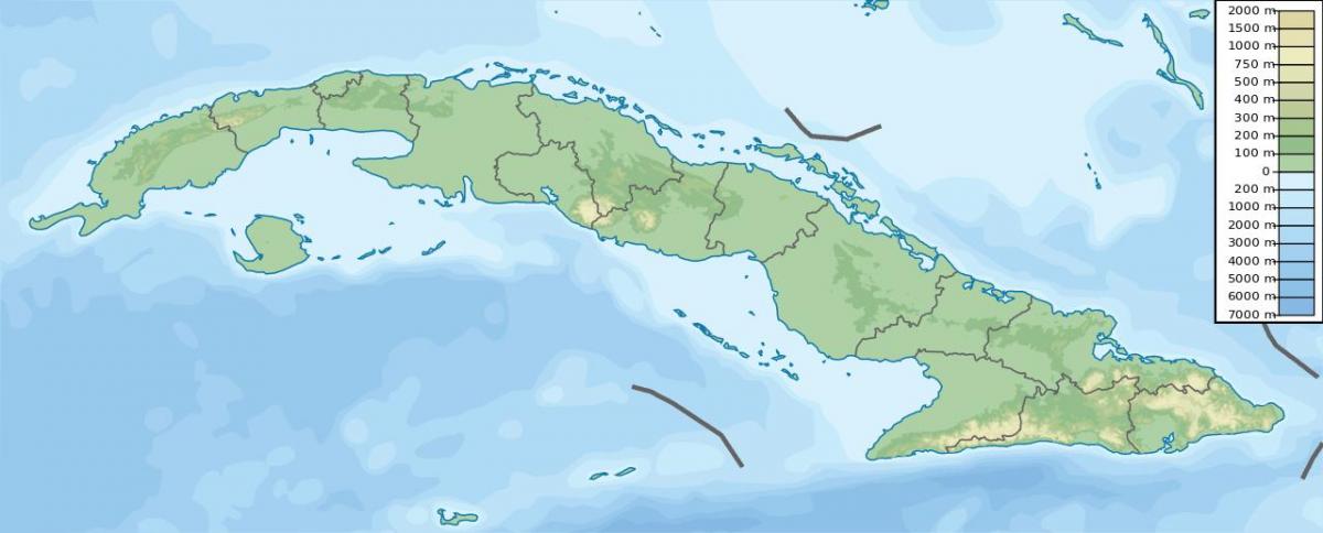 Mapa de altitud de Cuba