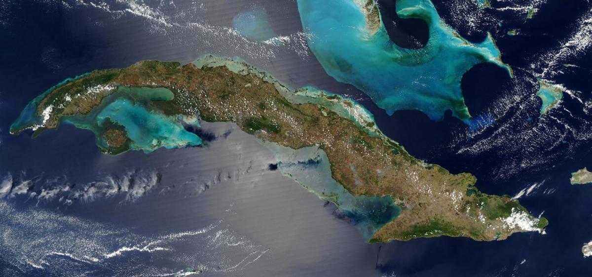 Mapa de la vista del cielo de Cuba