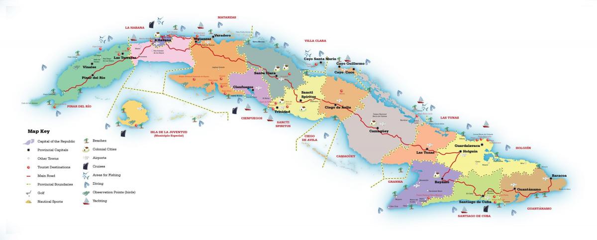 Mapa de viaje de Cuba